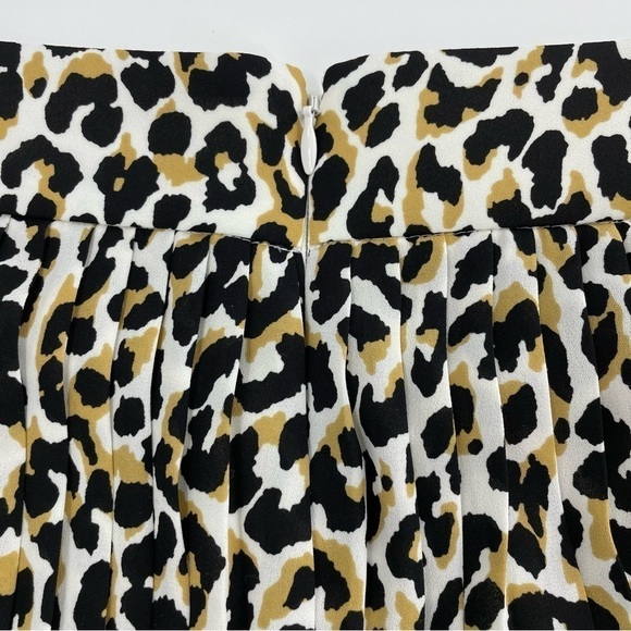 J.Crew Leopard Pleated Accordion Lined Skirt NWOT - Picture 7 of 11